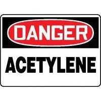 Accuform Signs MCHL196VP Accuform Signs 7\" X 10\" Red, Black And White Plastic Value Chemical Identification Sign \"Danger Acetyle